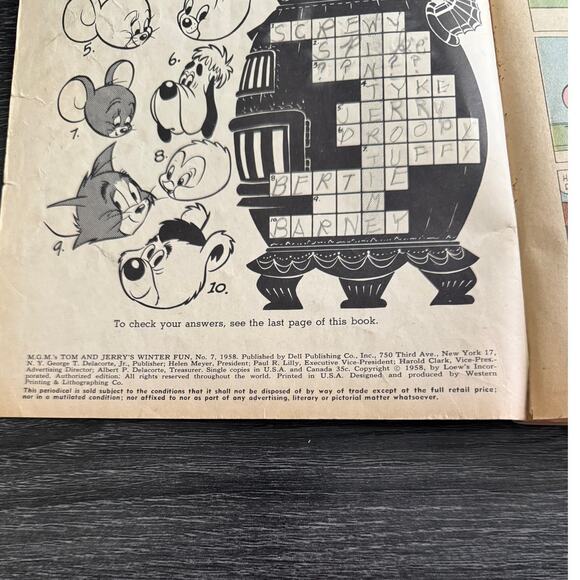 VTG 1958 Tom And Jerrys Winter Fun MGM Dell Giant Comic Book - Picture 4 of 4